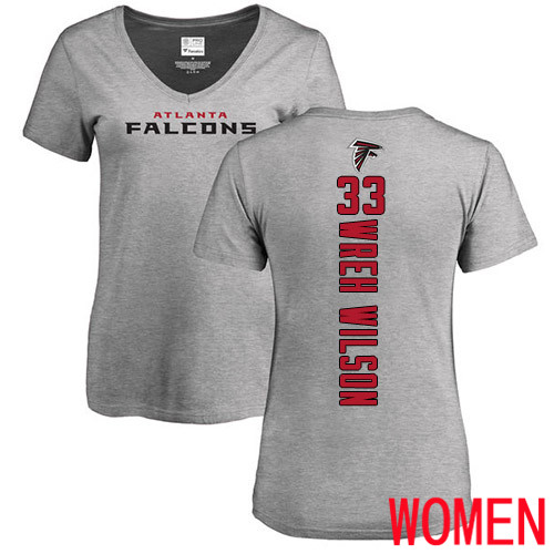 Atlanta Falcons Ash Women Blidi Wreh-Wilson Backer NFL Football #33 T Shirt->women nfl jersey->Women Jersey
